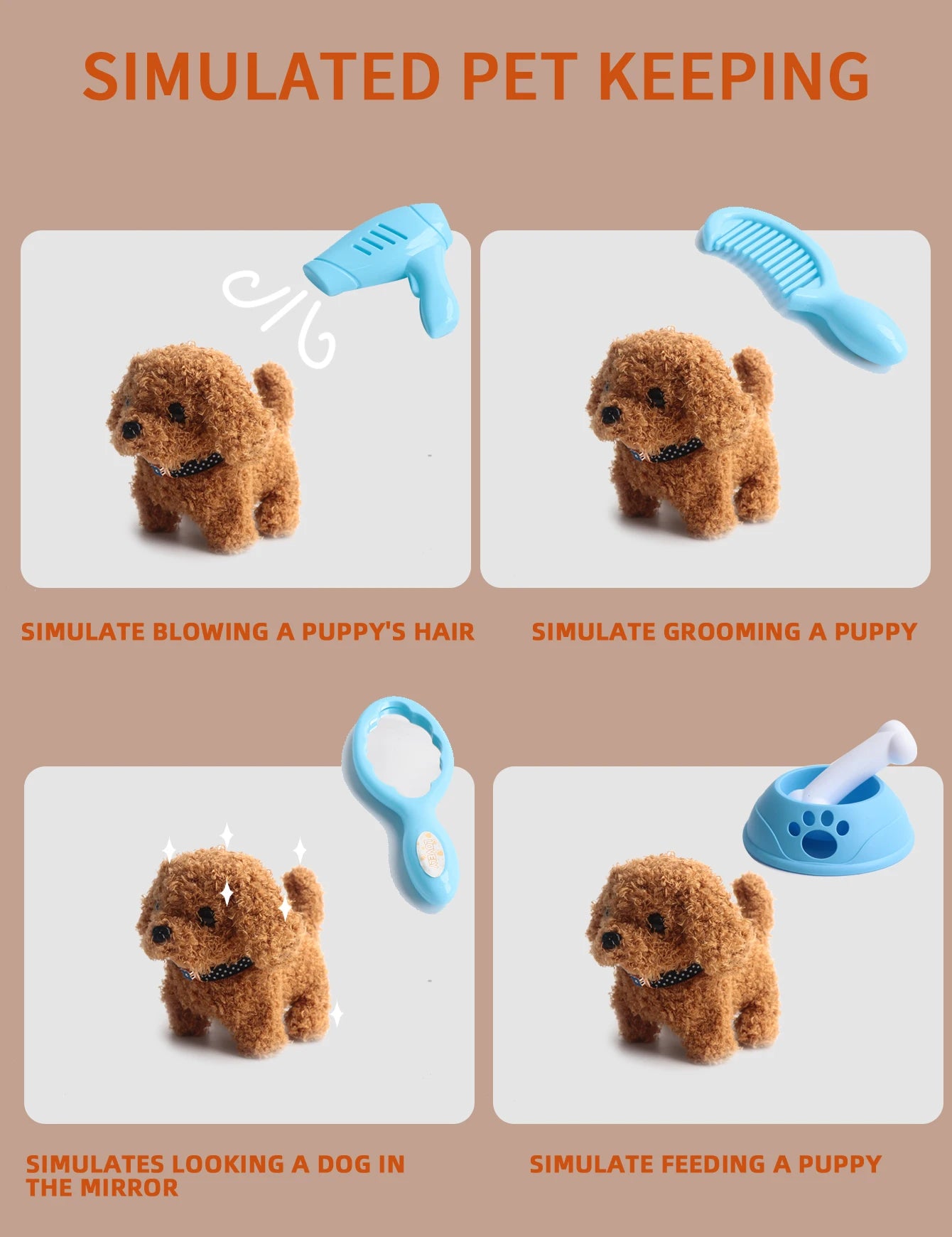 EZ Plush Toy Puppy / Bunny Electronic Interactive Toys - Walking, Barking, Wagging Tail, Kids Toddler Companion Animals.