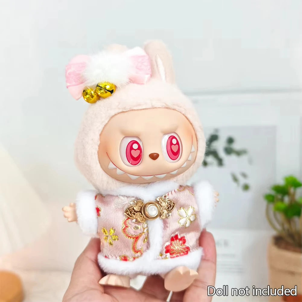 EZ For Labubu 1st 2nd generation outfit clothes New Year's and Spring Festival antique Hanfu vinyl pendant for Labubu clothes
