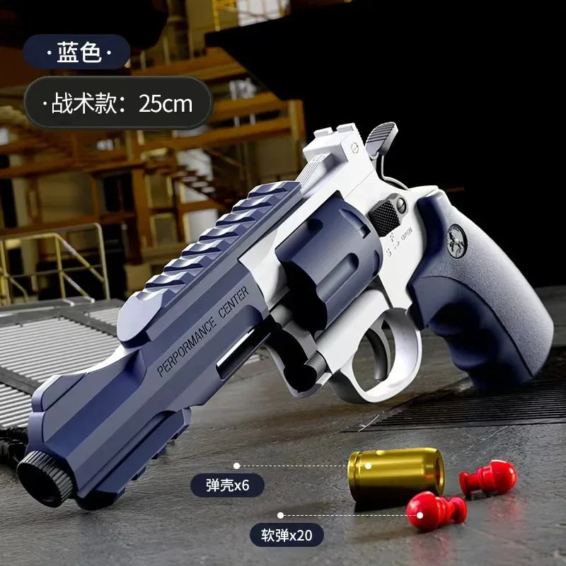 EZ New Continuous Firing Tactic Revolver Automatic Shooting Pistol Soft Dart Bullet Toy Gun CS Outdoor Weapon for Kids Adults