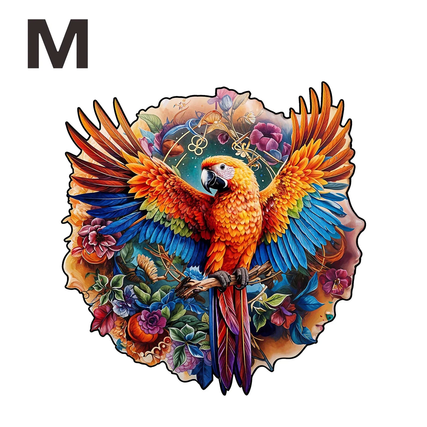 EZ Unique Parrot Pattern Wooden Puzzle, Irregular Animal Shape, Suitable for Holiday Birthday Gifts for Family and Friends