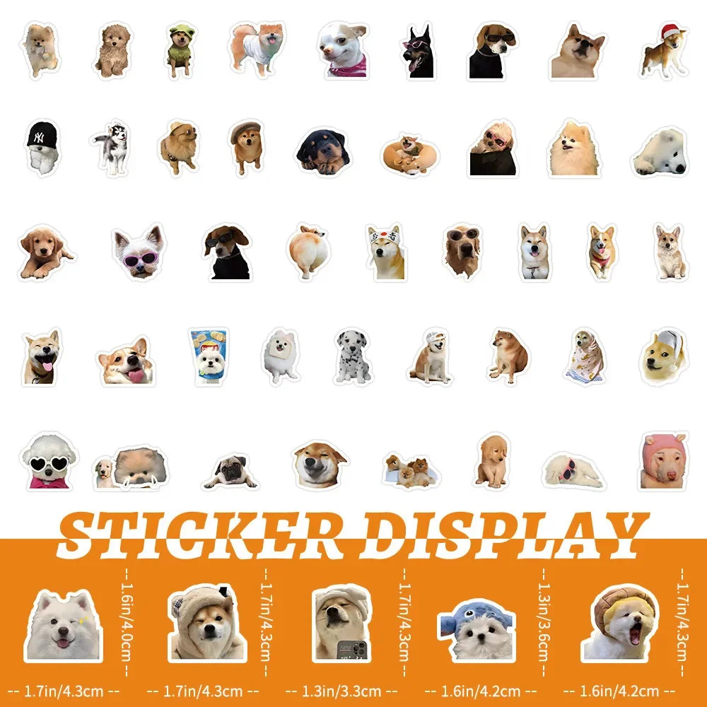 EZ 10/100/1000Pcs Funny Dog Stickers Cartoon Cute Decals Toy Guitar Phone Bicycle Laptop Notebook Luggage Car Graffiti Kids Sticker