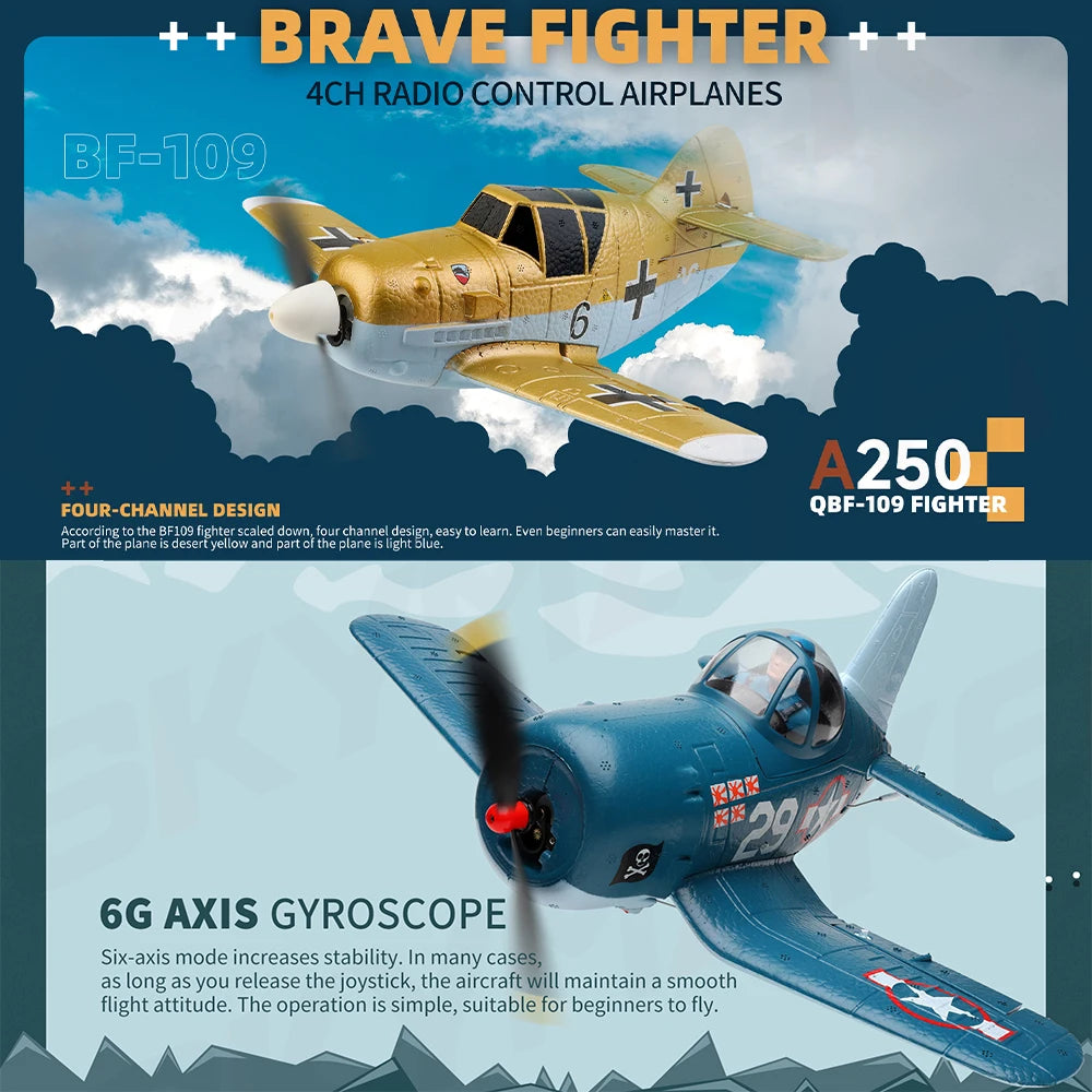 EZ WLtoys RC Plane A500 A250 Glider EPP Airplane 4CH 3D/6G 6-Axis Gyro Flying Remote Control Electric Model Plane Toys for Children