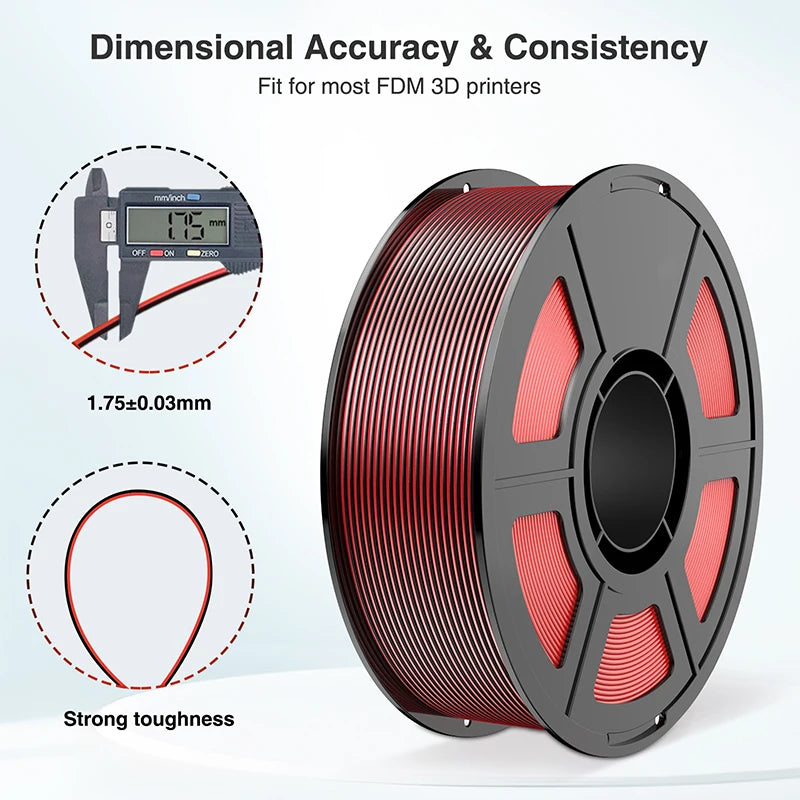 EZ 3D Printing Filament, 1KG Silk PLA Filament 1.75mm, Dimensional Accuracy +/- 0.03mm, Fits for Most 3D Printers and 3D Pens