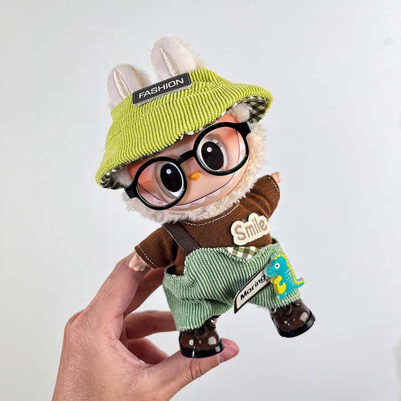 EZ For Labubu Clothes 17cm Labubu Plush Toy Pendant Clothes Replace Cute Fashionable Suit Fashionable And Cute Dress-up Accessories