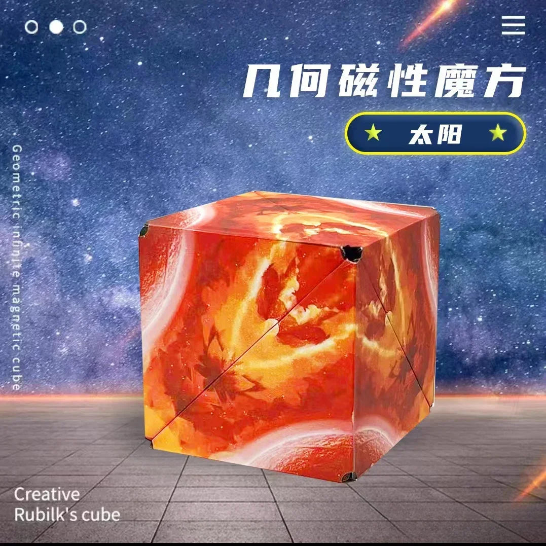 EZ Variety Geometric Changeable Magnetic Magic Cube Anti Stress 3D Hand Flip Puzzle Cube Kids Stress Reliever Fidget Toy