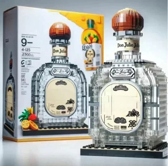 EZ 2025 NEW Building blocks whiskey bottle imported wine bottle decor set advanced wine cultural brick toy gift give friends