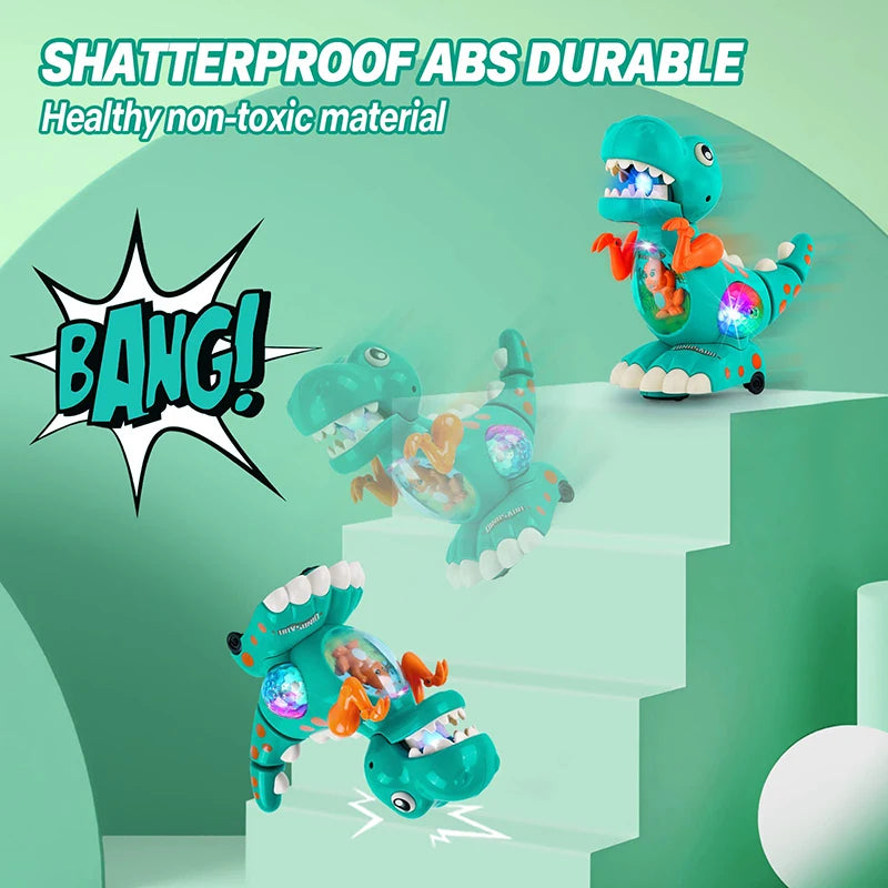 EZ Dinosaur Toys Baby Toys Light Up Musical CrawlingTummy Time Montessori Sensory Interactive Electric Toys For Kids Birthday Gifts