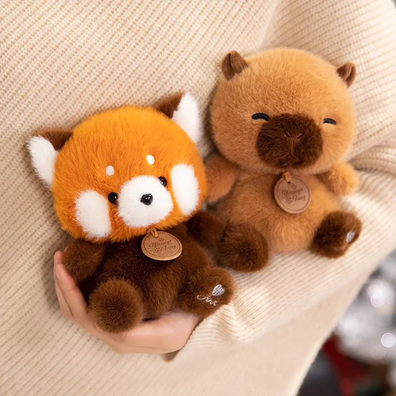 EZ Cute Sitting Animals Red Panda Fox Sloth Cat Soft Plush Dolls Stuffed Capybara Pig Plushie Baby Toys Gifts For Children