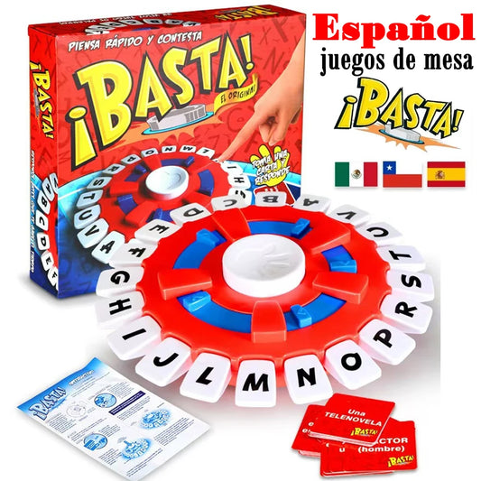 EZ Spanish Basta Game Fast-paced Family Gathering Letter Toys For Adults Children Letters Learning Lengua española Juegos De Mesas