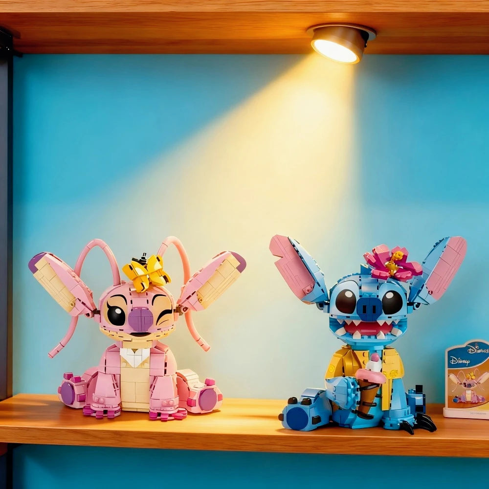 EZ New Stitch Angel CP Building Blocks 2026 - Large Piece Cartoon Toys with Moving Ears Kids Assembly Gift for Boys Girls Birthday