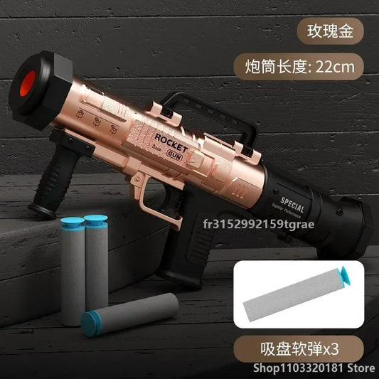 EZ Children'S Rpg Rocket Launcher Soft Bullet Gun Toy Gun Boy Simulation Rocket Launcher Manual Loading Christmas 2025