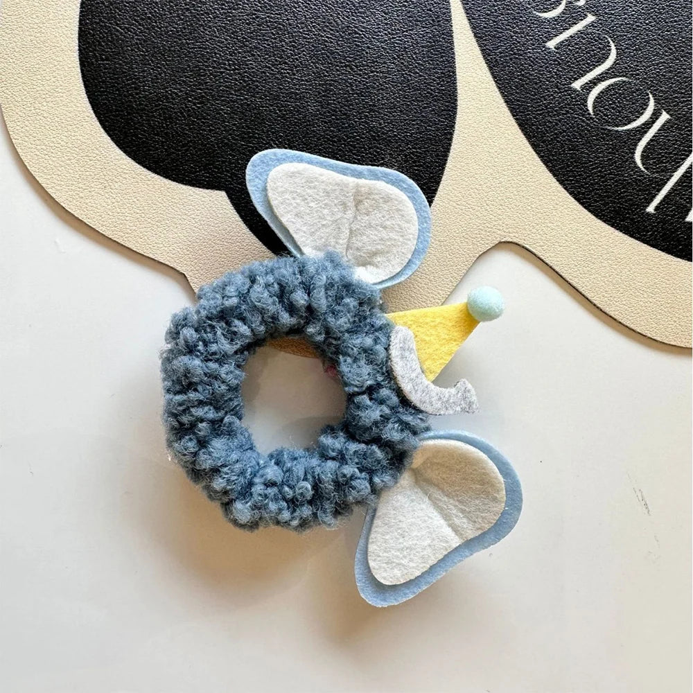 EZ 17cm Labubu Doll Cartoon Hair Ornament Cute Bee Elephant Little Bear Little Pig Labubu Hair Ornament