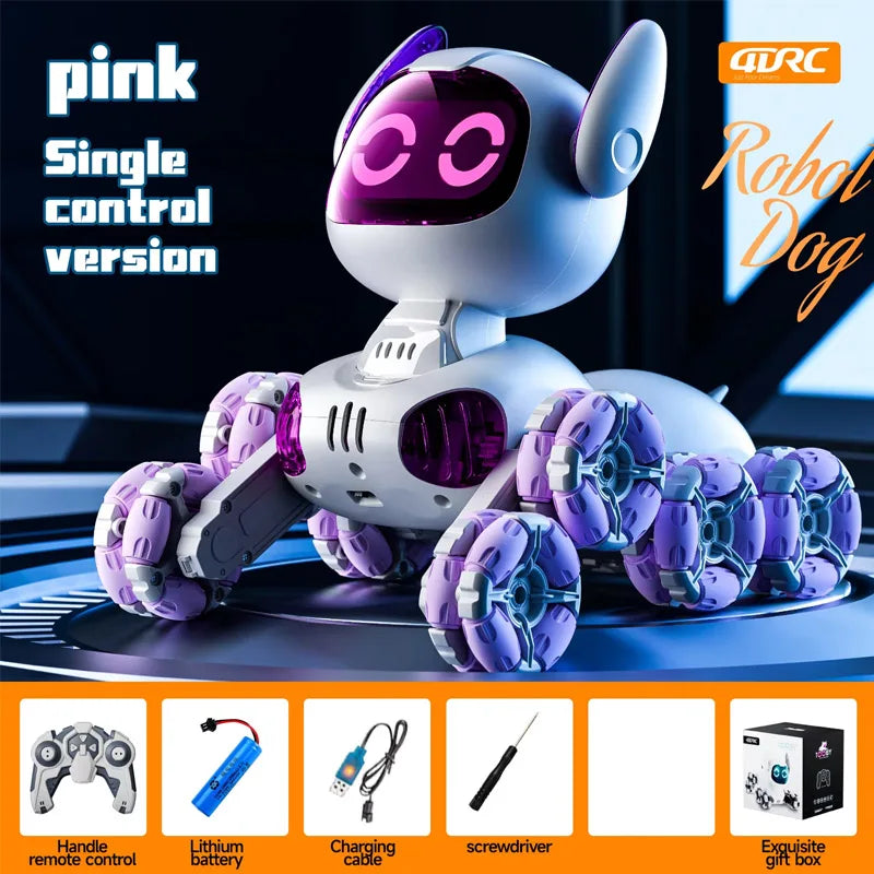 EZ Y9 8WD RC Robot Dog Car Toy 2.4G Radio Remote Control Cars Touch-sense Music Stunt Drift Vehicle Electric Toy for Boys Kids Gift