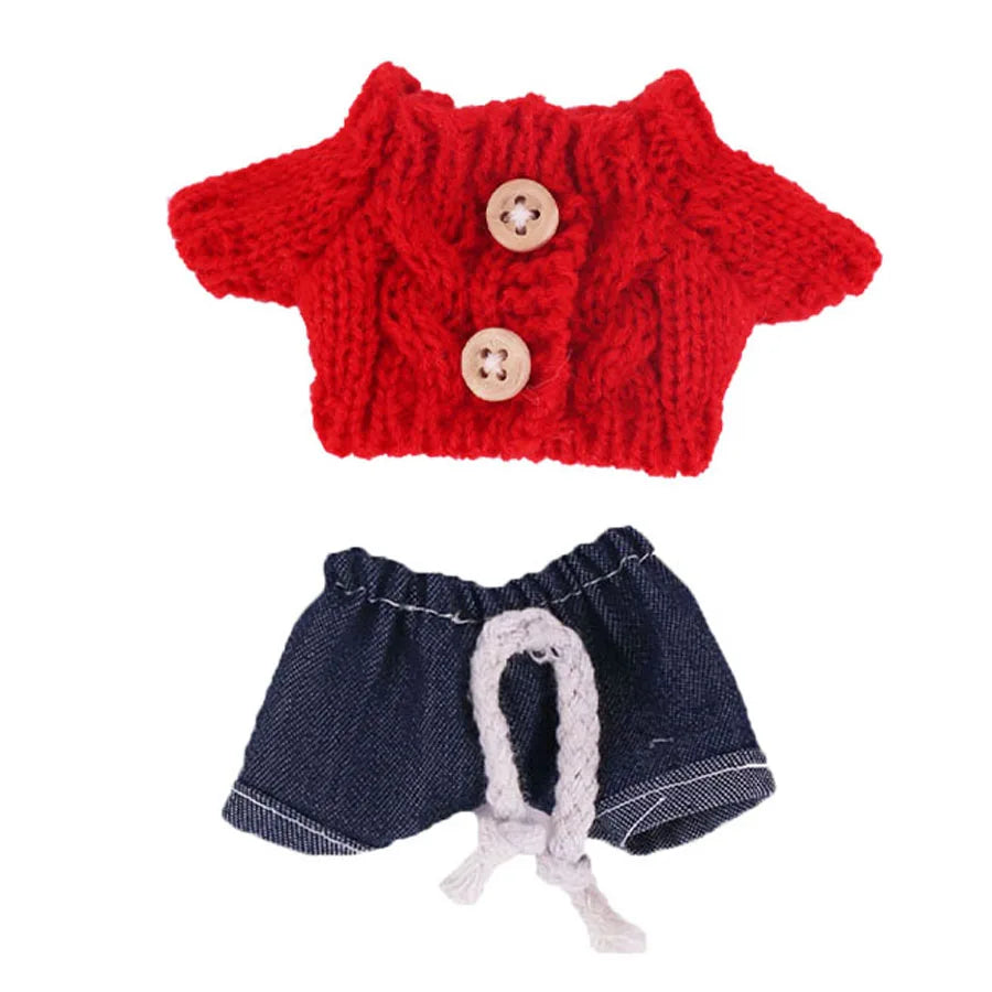 EZ Doll Sweater Pants Shoes set For labubu Clothes 17 cm Doll Accessories,Toys For Girls,Christmas Festival Birthday Present