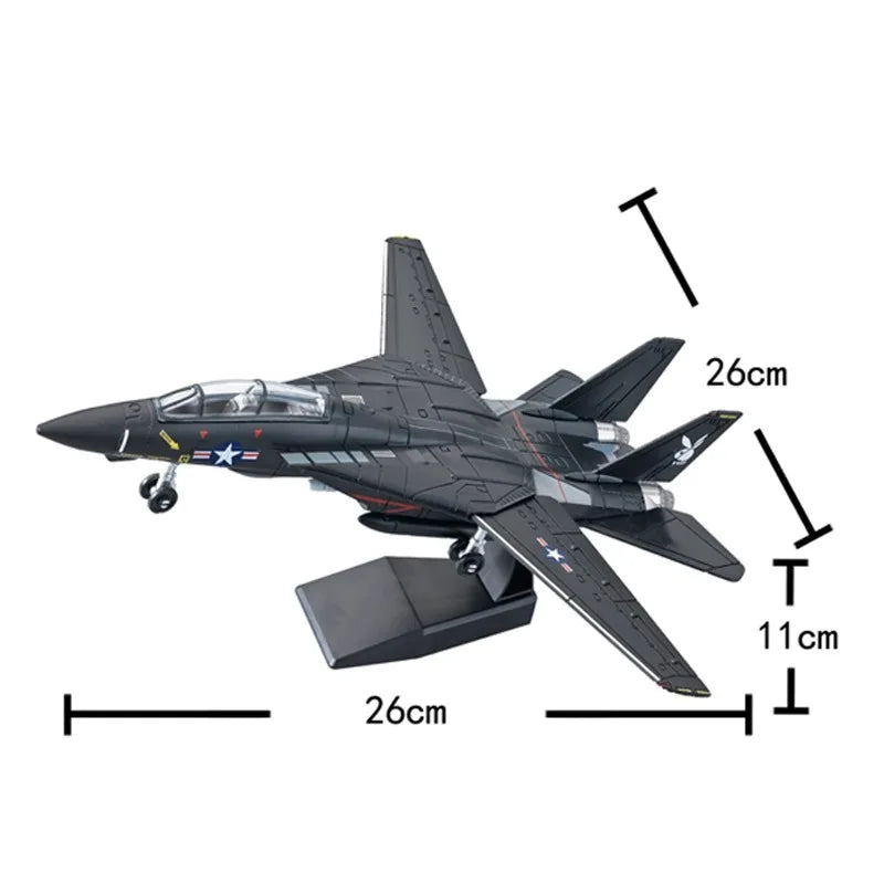 EZ 1:72 Creative Military Series Building Blocks New Black F14 Panda Multi Purpose Supersonic Fighter Model Toys For Kids Xmas Gift