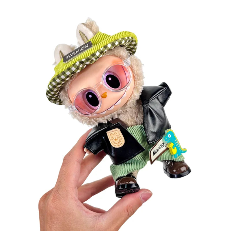 EZ For Labubu Clothes 17cm Labubu Plush Toy Pendant Clothes Replace Cute Fashionable Suit Fashionable And Cute Dress-up Accessories