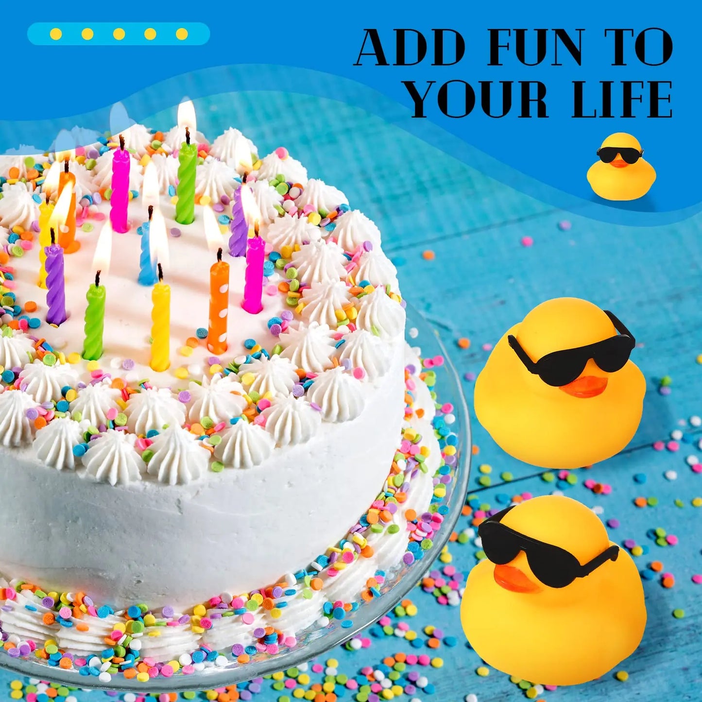 EZ 6/12/24PCS  Duck Toys Mini Rubber Ducks Squeak and Float Ducks Shower Toy for Toddlers Boys Girls