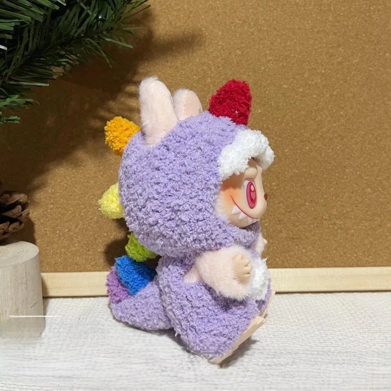 EZ Labubu Baby Clothes Plush Cartoon Pink Pig Set For 1st and 2nd Gen 17cm Labubu/Dora Vinyl Doll Outfit