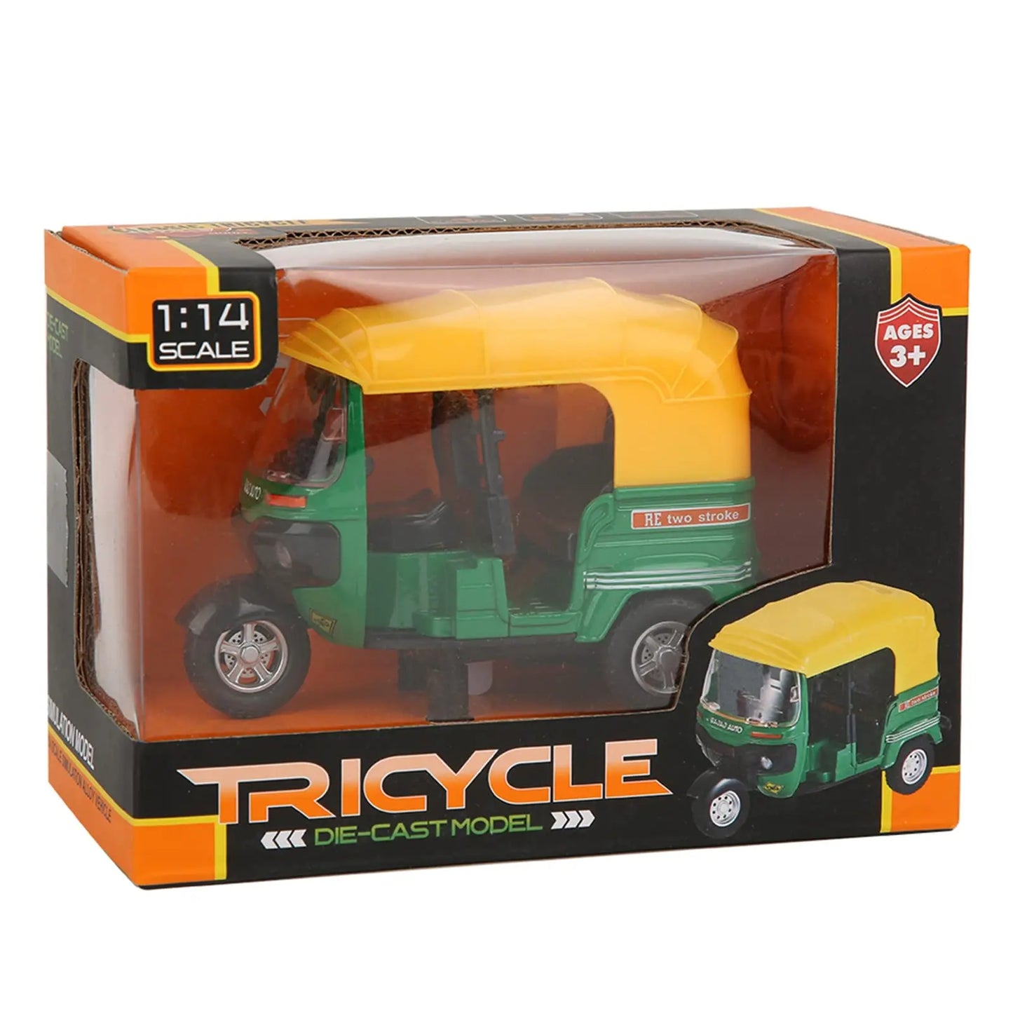 EZ 1:14 Tricycle Model Alloy with Sound and Light Pull Back Car Model Toy Motorcycle Model Toys Car Gifts for Kids for Colletion