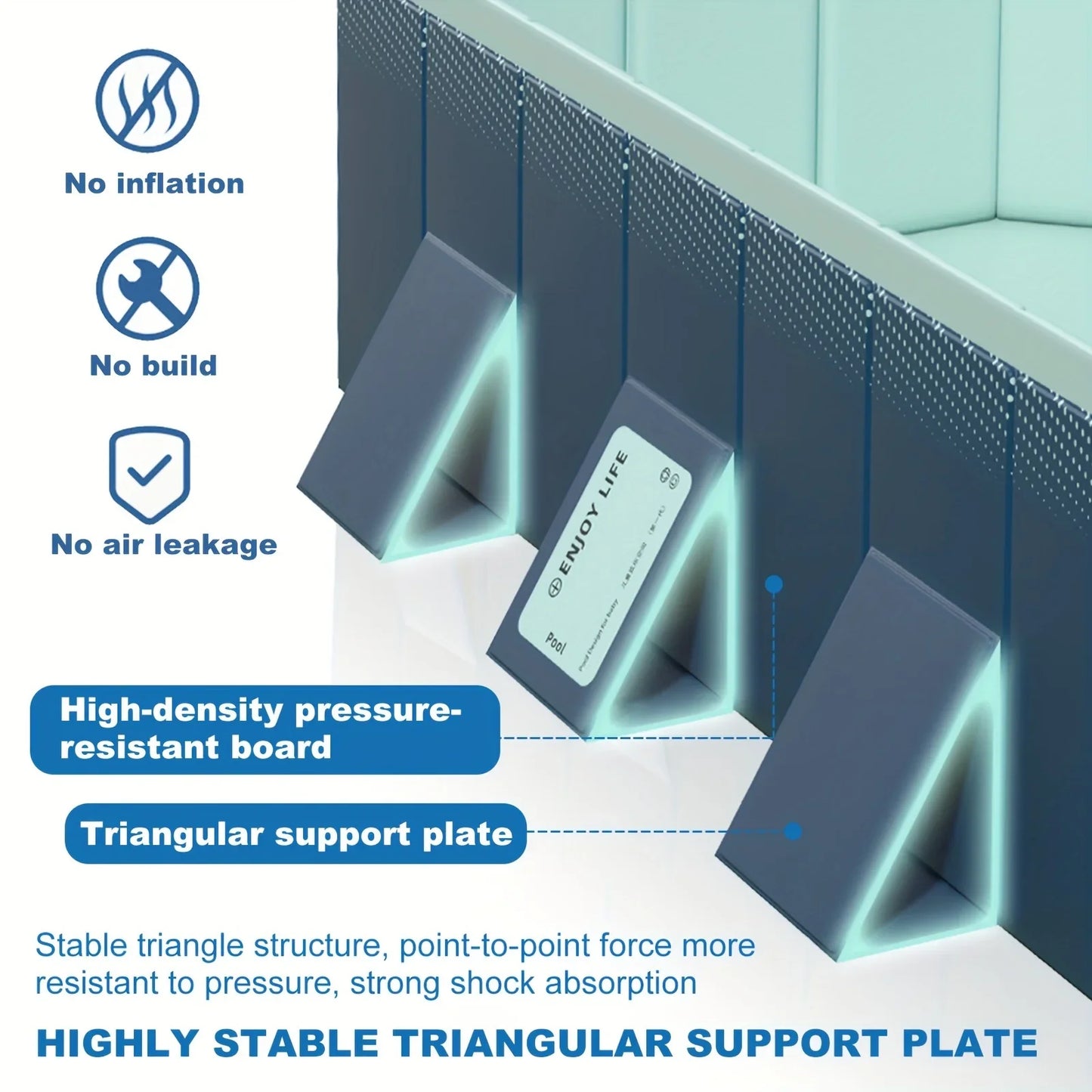 EZ Non-Inflatable Swimming Pool, Foldable Outdoor Large Swimming Pool, Family Pool,Summer Water Party for Outdoor, Garden, Backyard