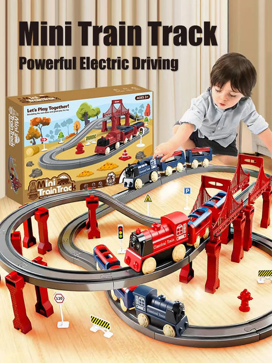 EZ Electric Assembling Rail Train Boy Educational Simulation Model Set Christmas Birthday Gift Train Track Toys