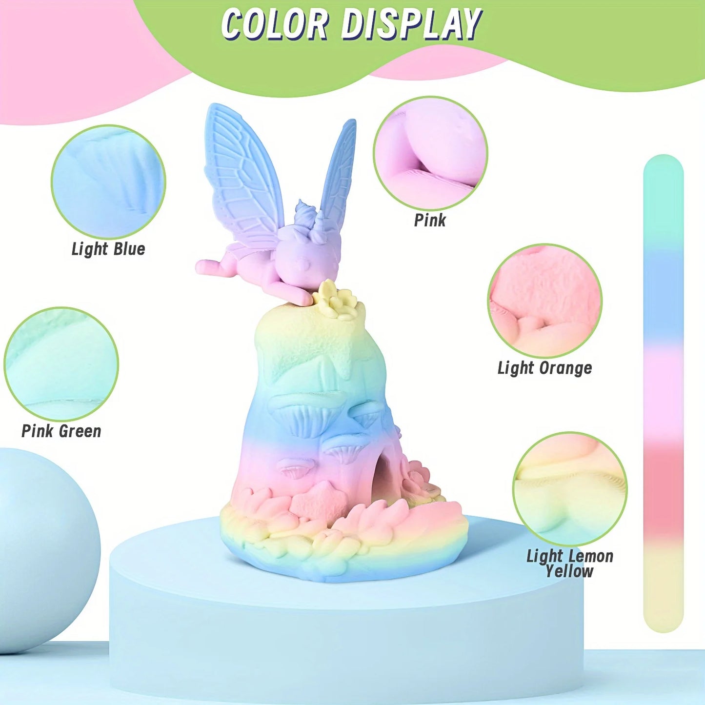 EZ Rainbow 3D PLA Printer Filament 1.75 mm, Matte 3 D PLA Printing Print Filament +/-0.03mm, 1kg/2.2lbs Color:Macaron Gradient  1KG
