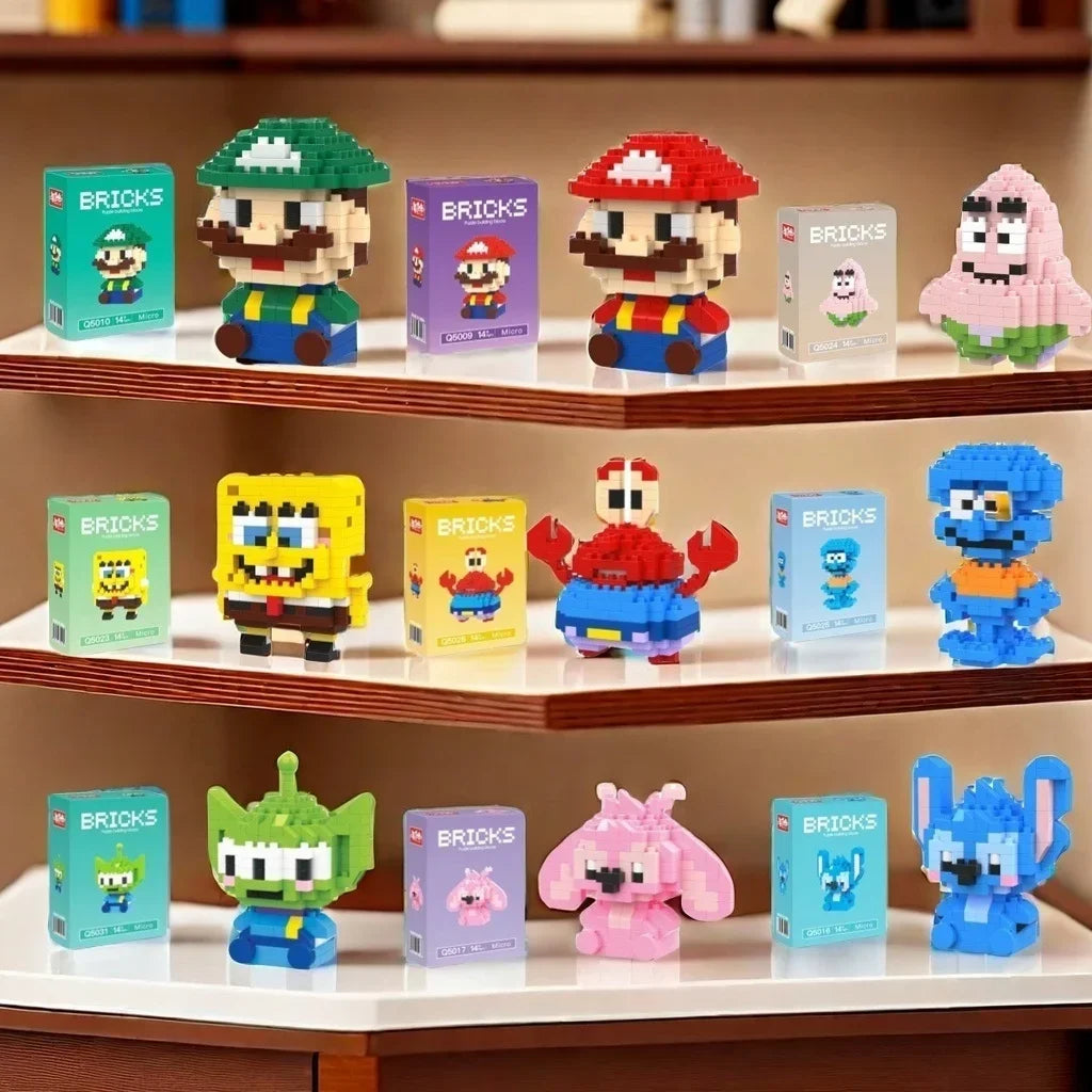EZ New Super Mario Q Cartoon jigsaw Puzzle Blocks for children Small particles  educational toy student doll model gift