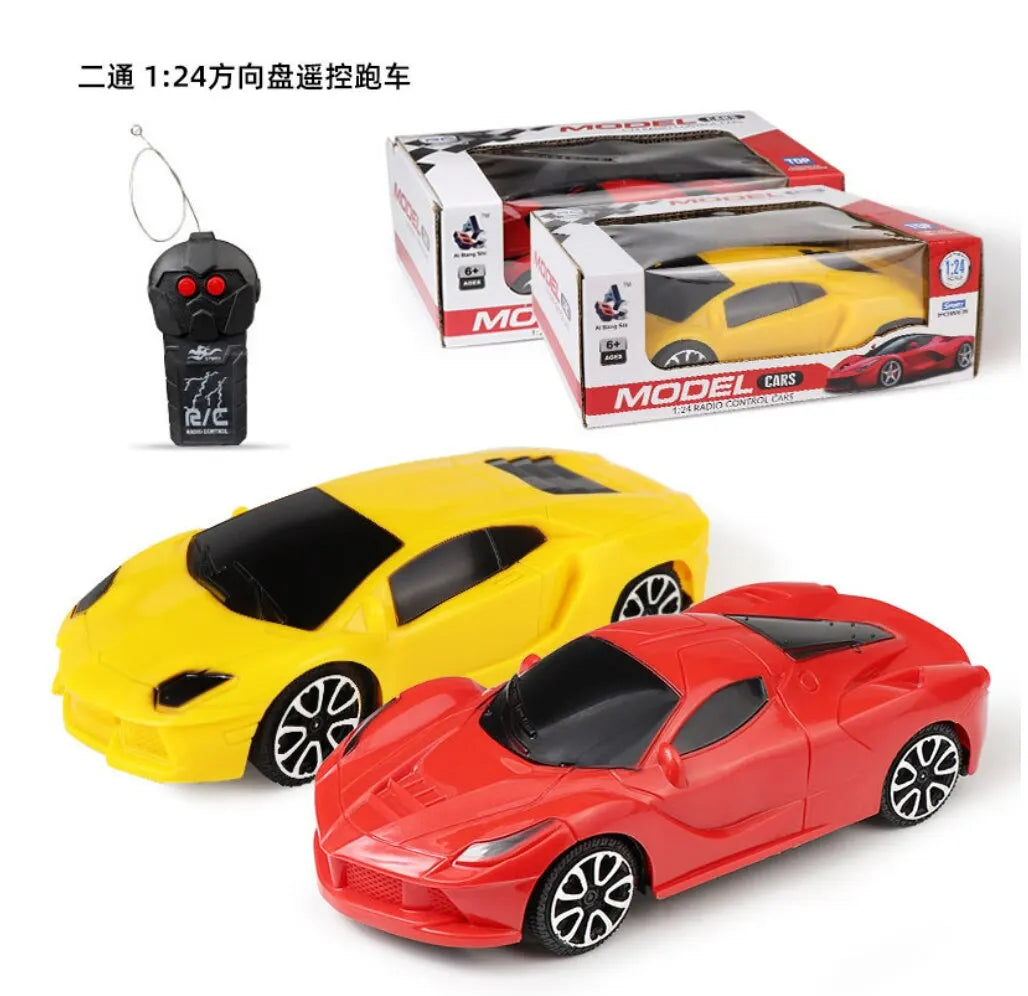 EZ 1PC Simulation Remote Control Car Random Color Model Electric 2-way Rc Sports Car Toy For Boys Girls Birthday Gifts Random Color