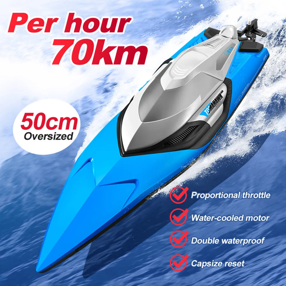 EZ S2 Rc High Speed Boat 70km/h Horsepower Electric Speedboat Double Seal Waterproof Water-cooled Motor Outdoor Boats Toys For Boys