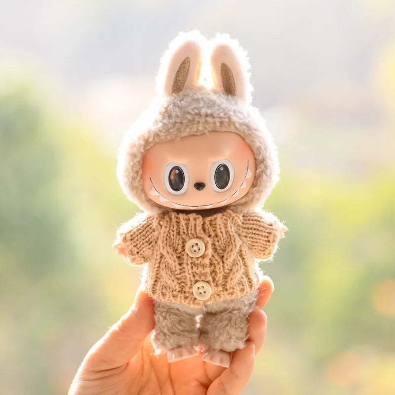 EZ 17cm Cute Mini Plush Doll'S Clothes Outfit Accessories For Korea Kpop Exo Labubu Idol Dolls Sweater Clothing DIY Kids Girl Gift