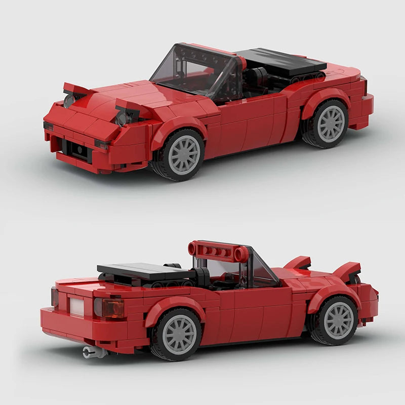 EZ Mini Cabrio MOC Open Car Vehicle City  Racer Runabout Building Blocks Brick Cabriolet Supercar Kids Toys Gift Boys