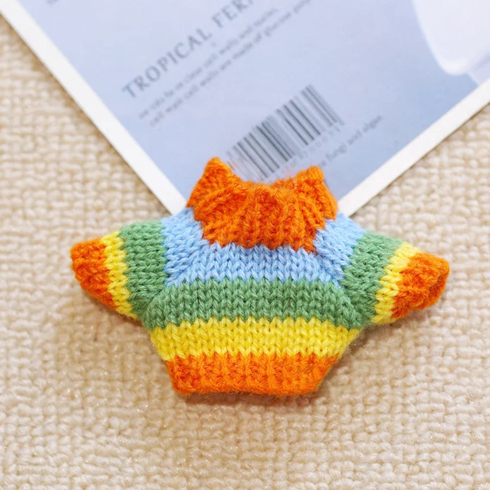 EZ Mini Doll'S Clothes Outfit Accessories For Labubu for Elf doll Knitted Christmas Love twisted solid Santa sweater Clothing