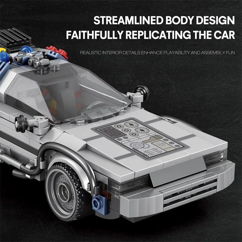 EZ 1:24 Classic Movie Racing Car Building Blocks MOC Model Sport Cars Toys Back Future Bricks Vehicle Festival Gifts for Boys Kids