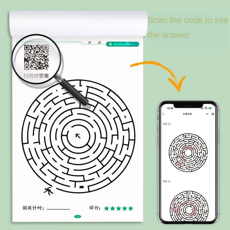 EZ Children Maze Game Book Student Concentration Training Intellectual Development Educational Early Learning Toys Kids Gifts