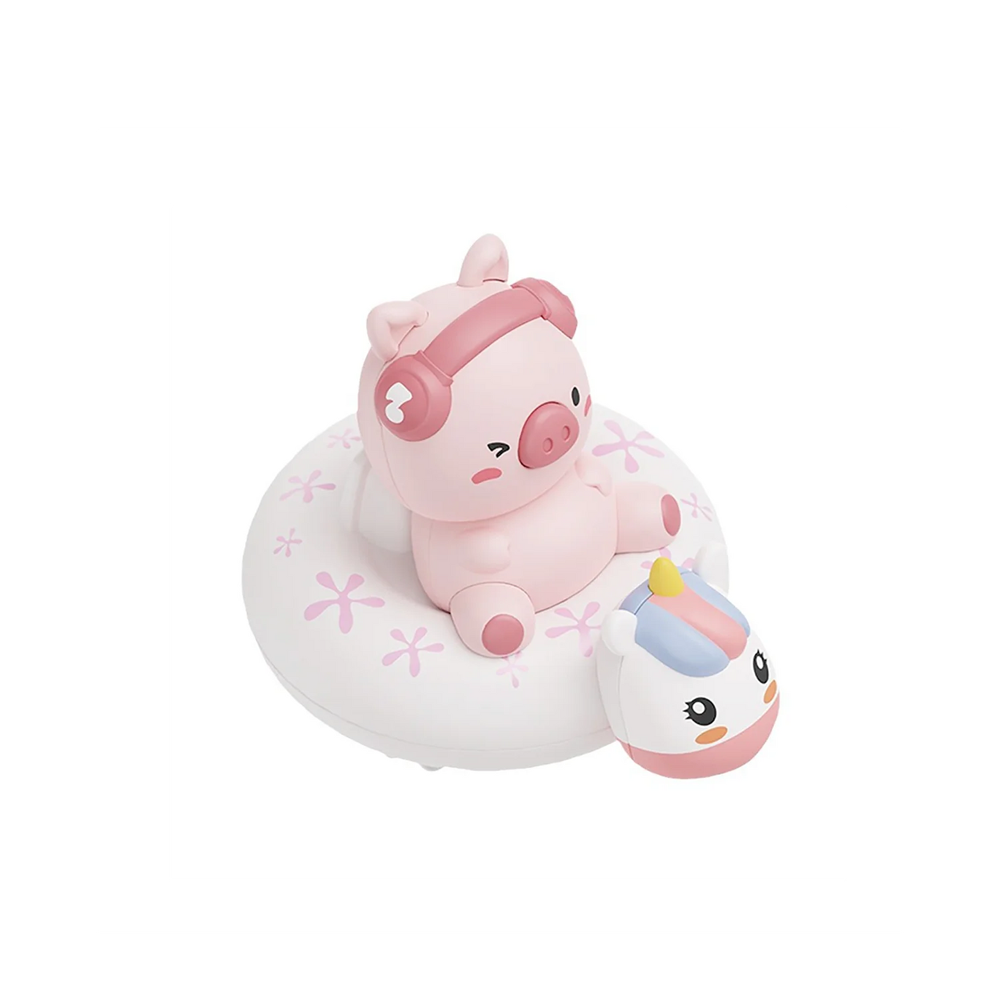 EZ Children's Water Playing Chain Rabbit Cute Pig Swimming Circle Clockwork Rowing Baby Bathroom Shower Interactive Toy