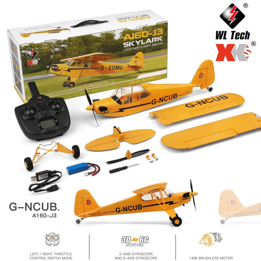 EZ A160 WLtoys XKS 2.4G RC Plane 650mm Wingspan Brushless Motor Remote Control Airplane 3D/6G System Foam Toys for Children Gift