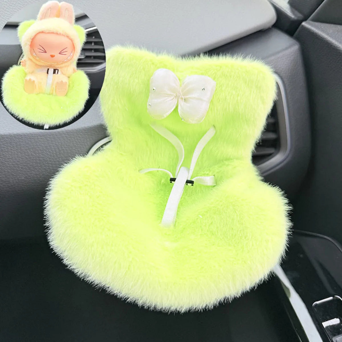 EZ Mini Cute Car Safety Seat Car Air Outlet Decoration Car Interior Decoration Ornament Suitable for 17cm labubu Dolls