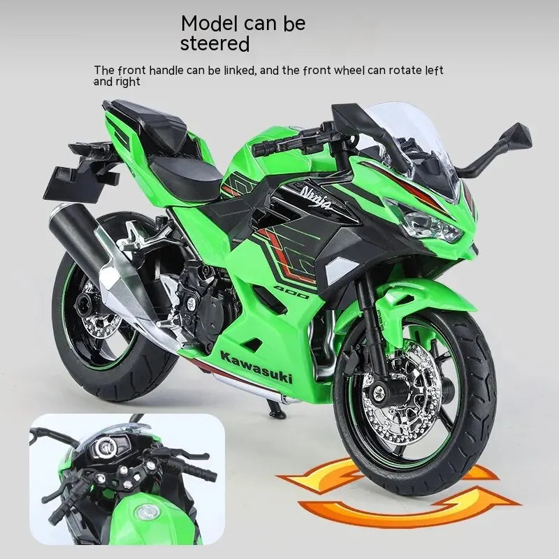 EZ 1:12 Kawasaki Motorcycle Die-cast Model - Sound & Light Effects - Authentic Details - Fun for Kids & Motorcycle Lovers