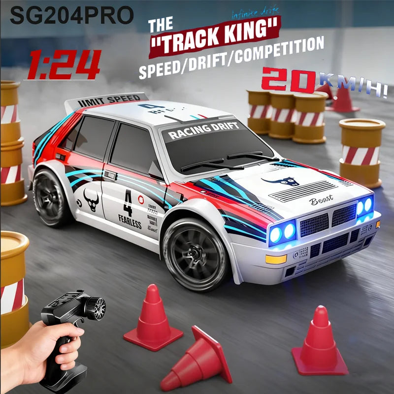 EZ New RC Raceway Drift Car SG204 PRO 1:24 20KM/H 4WD High speed Racing With LED Car Monster Truck for Kids Boy Festival Toys Gifts