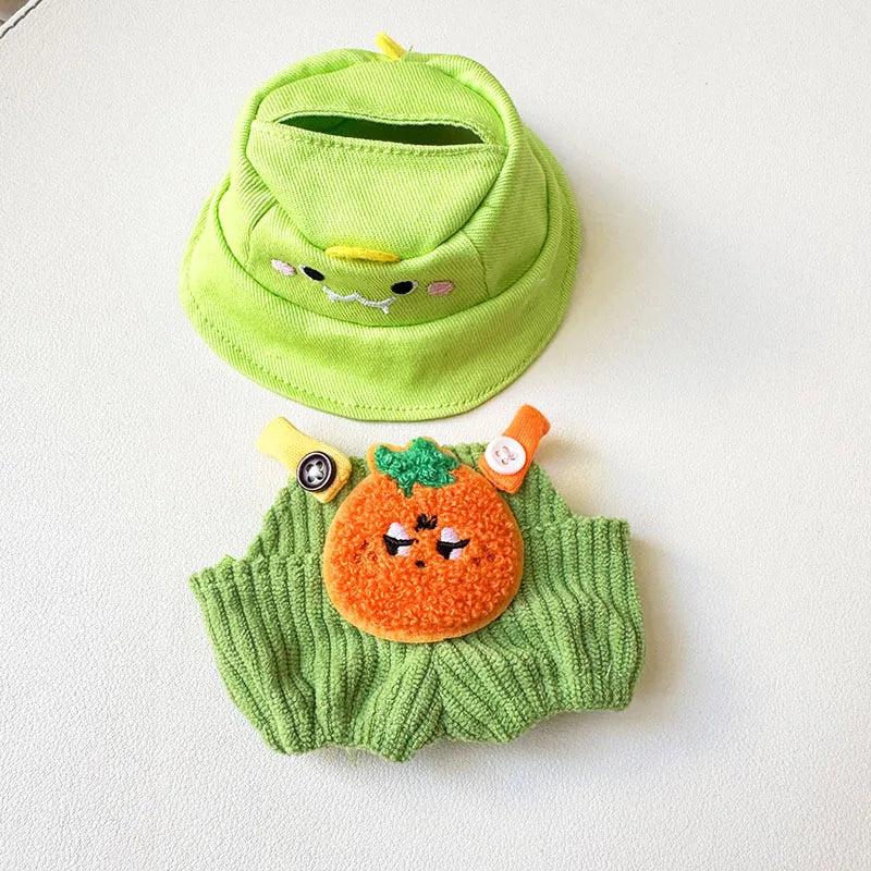 EZ Mini Plush Doll'S Clothes Outfit Accessories For Korea Kpop Exo Labubu Idol V1 V2 bubble overalls hat Clothing Gift