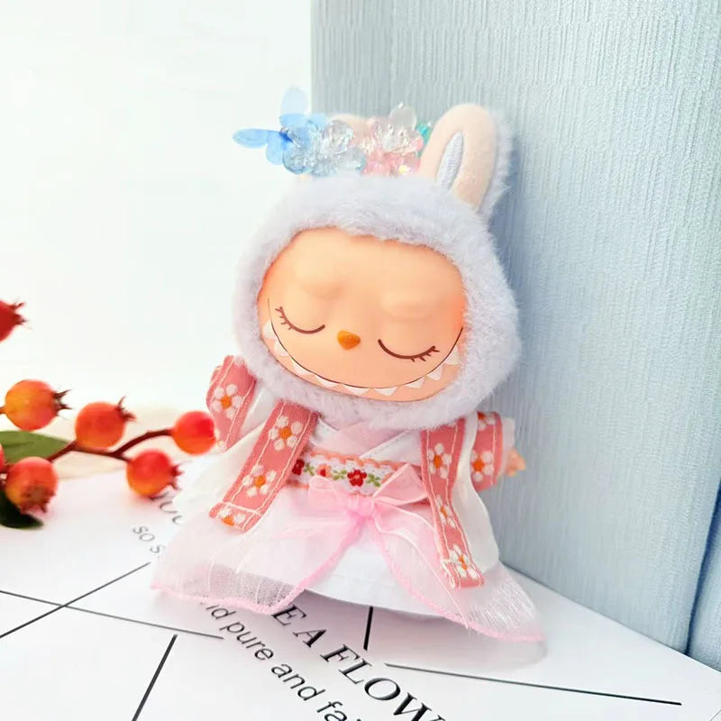 EZ 17cm Labubu Doll Clothes Chinese Style Hanfu Suit Ancient Costume Outfit Set