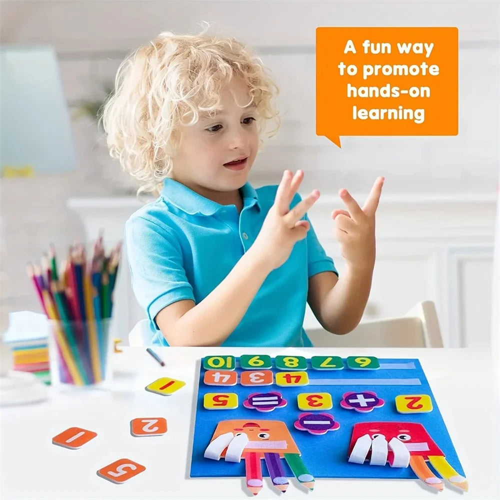 EZ Felt Learning Board Children Toys Educational DIY Toy Addition Subtraction Finger Arithmetic Teaching Enlightenment Board