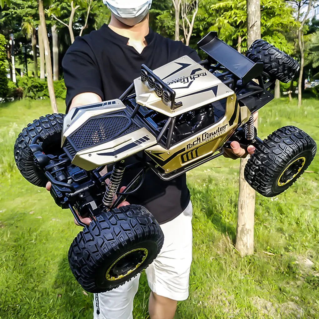 EZ 4WD Metal Alloy Body RC Truck Off-Road 4x4 2.4G 1/8 All Terrain Large Rock Crawler Remote Control Car Toys Gift for Children Toy