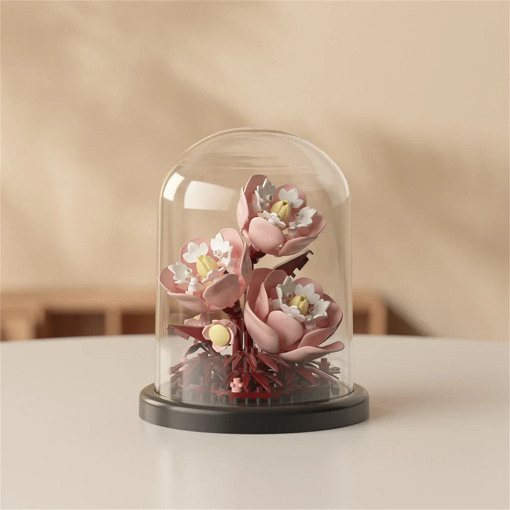 EZ Eternal Flower Bouquet Bonsai Potted Plant Micro Building Blocks Model Home Decoration Toy For Kid Birthday Gift