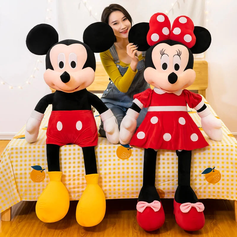 EZ 35cm Mickey Mouse Plush Toys Kawaii Anime Mickey Minnie Stuffed Plush Models Decoration Dolls for Kids Birthday Gift
