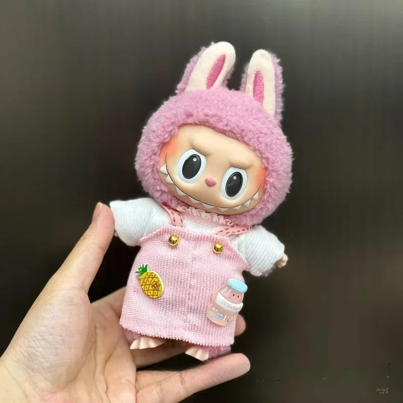 EZ Mini Plush Doll'S Clothes Outfit Accessories For Korea Kpop Exo 15-17cm Labubu Idol Overalls set Clothing Gift