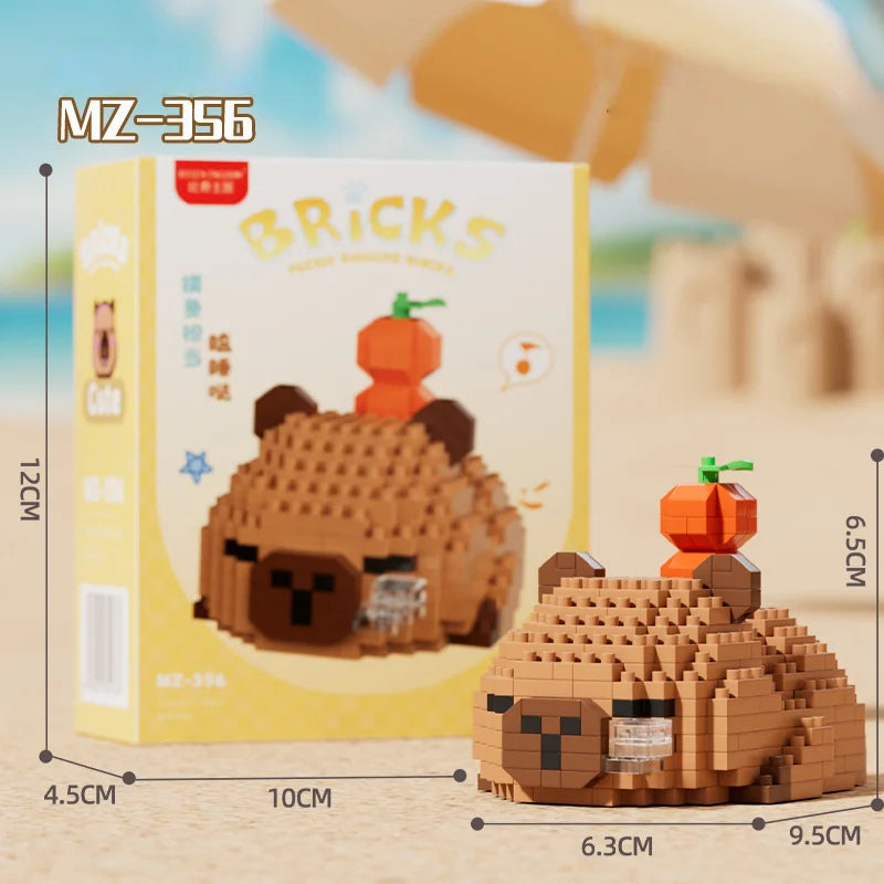 EZ Cute doll Kapi Capybara Bala creative building blocks Capybara ornaments children's educational toys