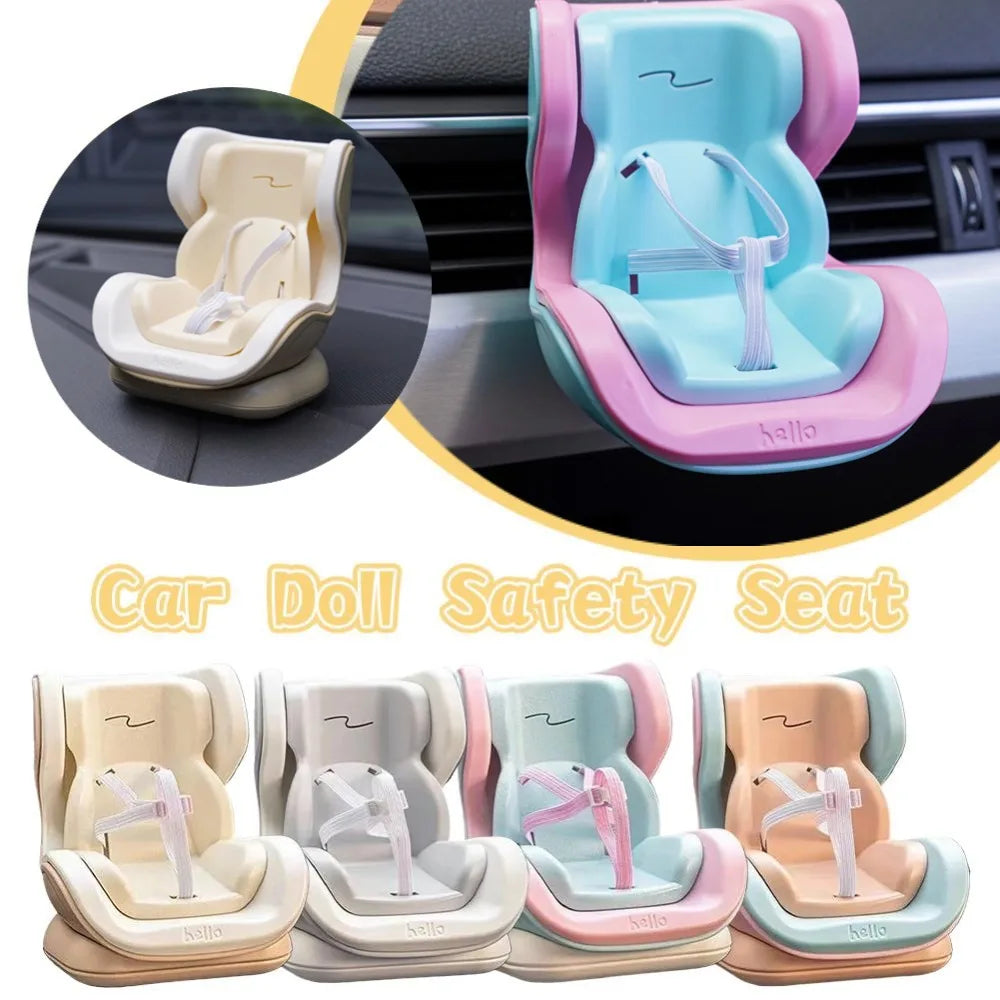 EZ Car Doll Safety Seat 15-17cm Doll Cartoon Seat For Labubu Model Mini Plush Safety Seat Car Interior Accessories Gifts