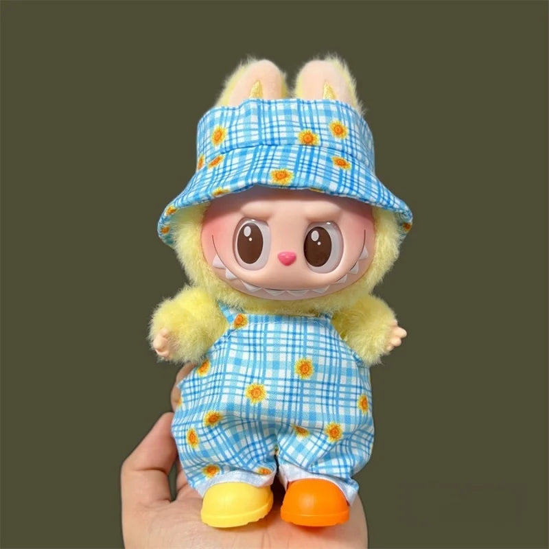 EZ 2025 New MIni Plush Doll'S Clothes Outfit Accessories for Labubu V1 V2 Dolls Clothes Accessories DIY Gift