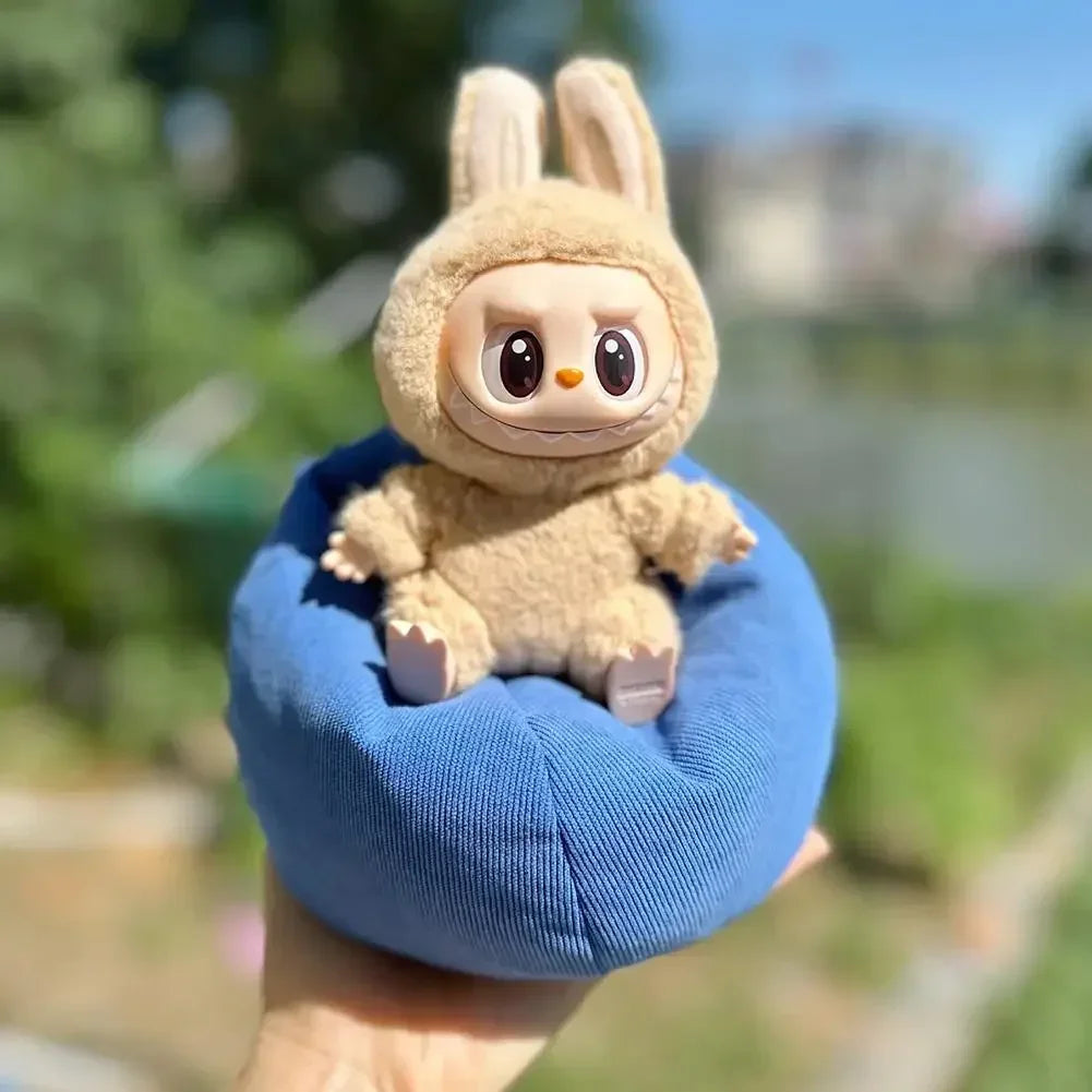 EZ For 17cm Labubu Mini Sofa Bjd Doll Room Decoration 2nd Generation Sitting Party Series Doll Sofa Car Mini Sofa Bed